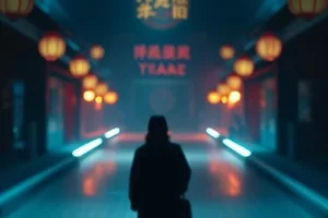 雾港十二时码头夜景