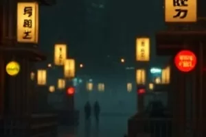 雨夜第七人街角剪影